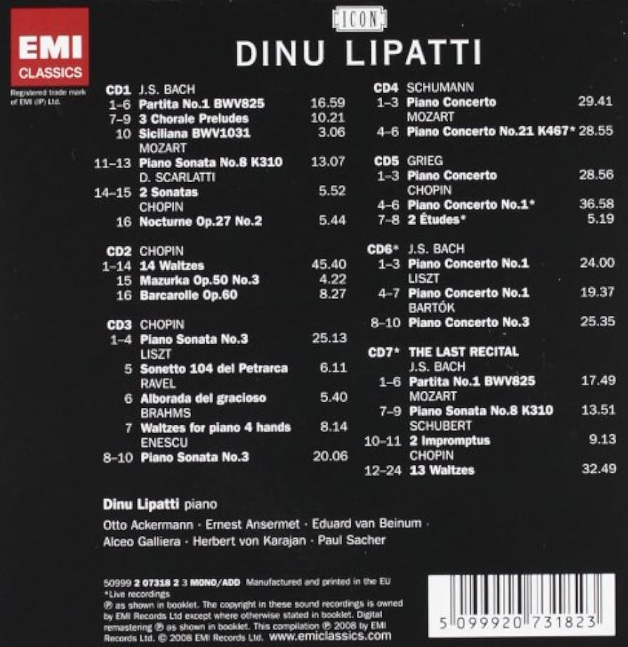 Icon: Dinu Lipatti［CD］ Dinu Lipatti - Icon - Music & Performance - CD - Walmart.com